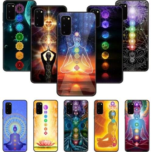 Phone Case For SamSung Galaxy S Note 10 20 7 6 9 8 Plus Edge E Ultra Lite Black Cover Bumper The mandala chakra Insist yoga