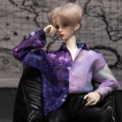 D03-P193 children handmade toy 1/3 1/4 uncle SSDF Doll clothes BJD/SD doll clothes Starry sky purple shirt 1pcs
