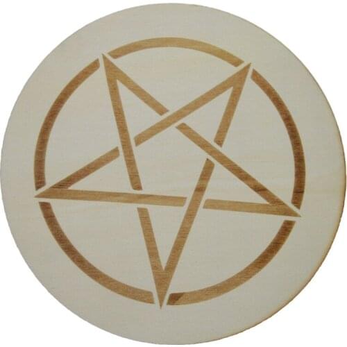 Wood Divination Coaster Round Altar Props Ritual Divination Witchcraft Supplies