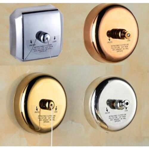 Chrome/Gold/White Retractable clothesline indoor Stainless Steel Round Clothesline outdoor Clothes Dryer 2.8m clothesline rope