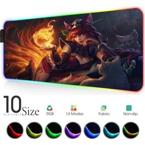 League of legends RGB Mouse Pad Black Gamer Accessories Large LED MousePad XXL Gaming computer mat PC Desk Play Mat with Backlit