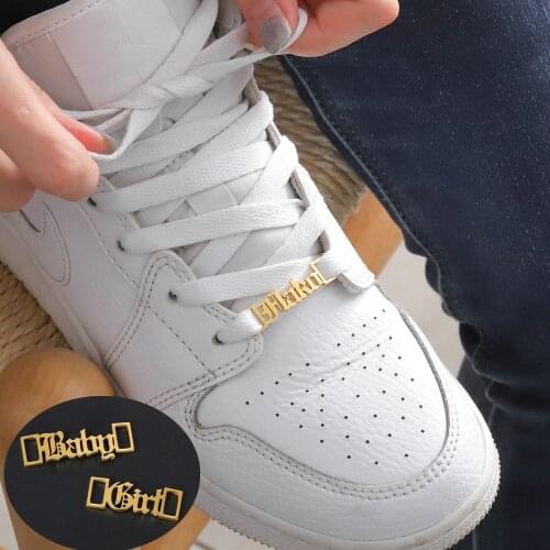 Custom Name Shoe-Buckle Stainless Steel Nameplate Buckie Gold Charm Fashion Bijoux Personalized Jewelry For Sneakers Gift Letter