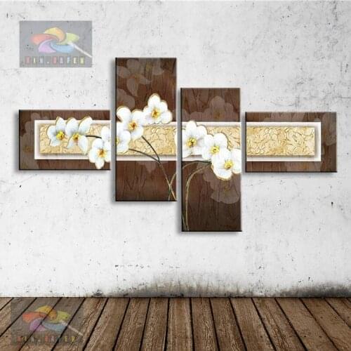 Oil painting Abstract oil painting hand painted orchid oil painting living room bedroom restaurant use Decorative DY-010