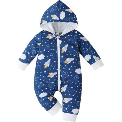 Bobora Baby Boys Girls Jumpsuit Hoodie Romper Outfit Long Sleeve Creepers Bodysuit Clothes