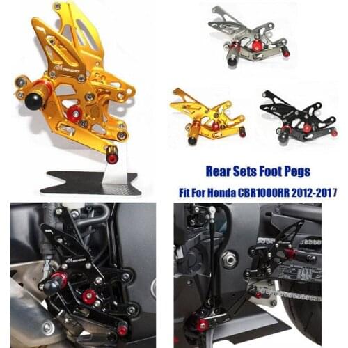 Fit For Honda CBR1000RR 2012-2017 13 14 15 CNC Adjustable Footrest Foot Peg Pedal Mount Bracket Sets Footpeg Rider Rear Rearset