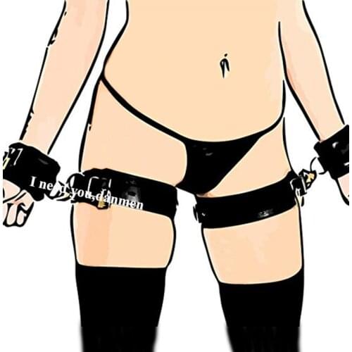 Leather Harness Bondage Belt ,Handcuffs For Sex,BDSM Set,Thigh Cuffs Restraint System,Couples Adult Games