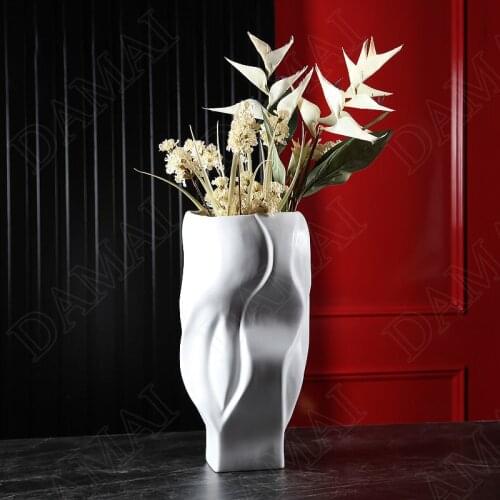 Creativity Ceramic Vases Living Room Desktop Decorative Art Flower Vase Hotel Front Desk Dried Flowers Organizer Home Decoration
