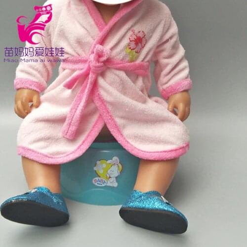 Dolls Pink Bathrobes Fits For 43cm baby doll Baby Clothes set doll Sleeping robes for baby play toy