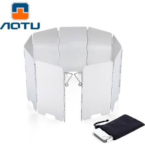 Camp Stove Windshield - 9 Plates Folding Camping Picnic Cooker Stove Wind Screen for Backpacking Butane Stove Alcohol Stoves