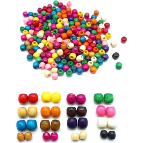 12/17mm Macroporous Barrel Colored Round Beads Wooden jewelry DIY Custom for Kids Toys and furniture accessories