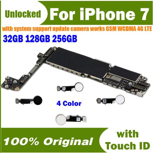 Clean iCloud For iphone 7 4.7inch Motherboard unlocked Mainboard 100% Original for iphone 7 Logic board Good Tested