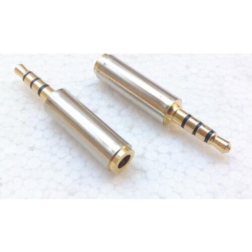 Copper Made 3.5mm 4 Pole Male to Female 3.5mm Earphone Audio & MIC Adapter for Nokia and for iPhone