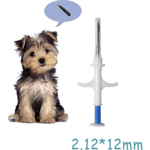 FDX-B 2.12x12mm Cat Dog Microchip Animals Syringe ID Implant Pet Chip Needle Vet RFID Injector PIT Tag for Aquaculture Fish