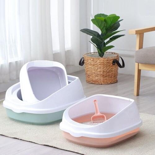 Pet Toilet Anti Splash Mini Cat Litter Box Open Top Cat Dog Tray with Scoop Toilet Training Bedpans Home Sand Box Pet Supplies
