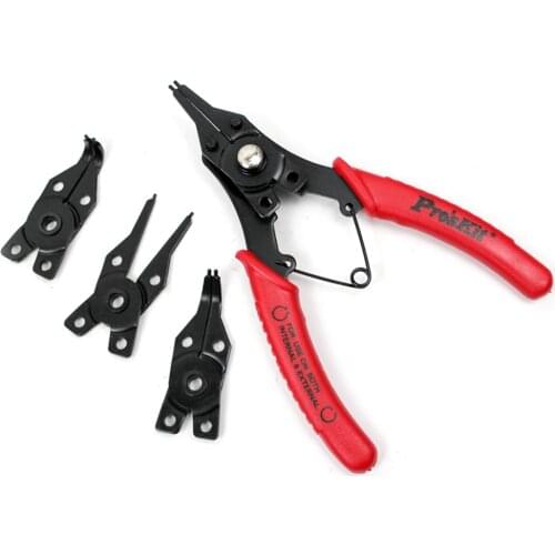 ProsKit Multi-Function Pliers Replace Type Snap Ring Pliers Crimp Tool Internal External Ring Remover Retaining Circlip Pliers