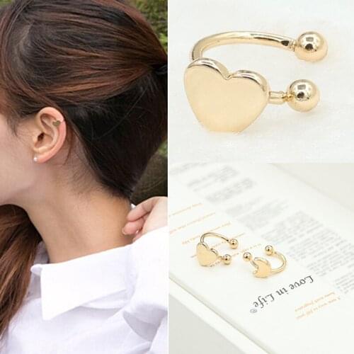Fashion Ear Cuff Clip Earrings without Piercing Gold Silver Color Star Heart Triangle Moon Small Earcuff for Women Jewelry