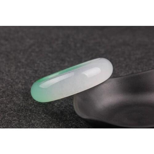 Natural Light White and Green Hand Carved Round Jade Bracelet Fashion Jewelry Mens Womens Charm Bracelets56-62mm