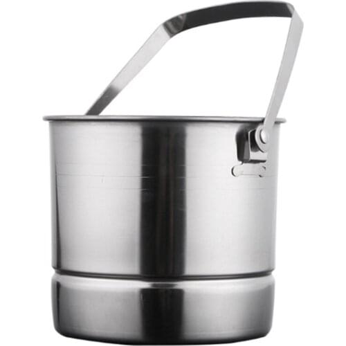New Ice Bucket Portable Stainless Steel Ice Bucket Champagne Ice Bucket Bar Ice Bucket Metal Bucket with Water Barrier 1L