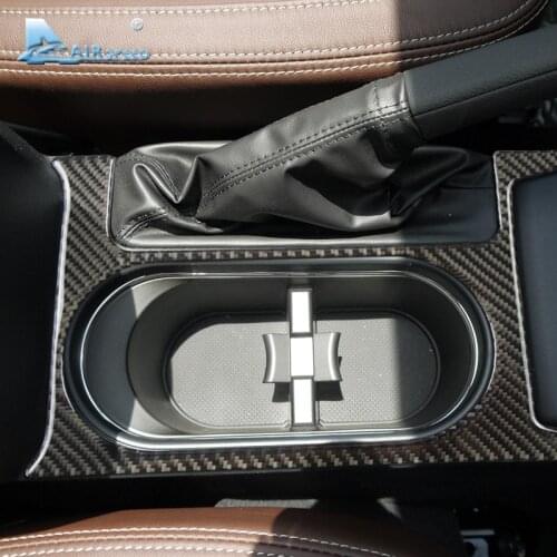 AIRSPEED Interior Trim Carbon Fiber Central Control Water Cup Holder Cover for Subaru Forester 2013 2014 2015 2016 Accessories