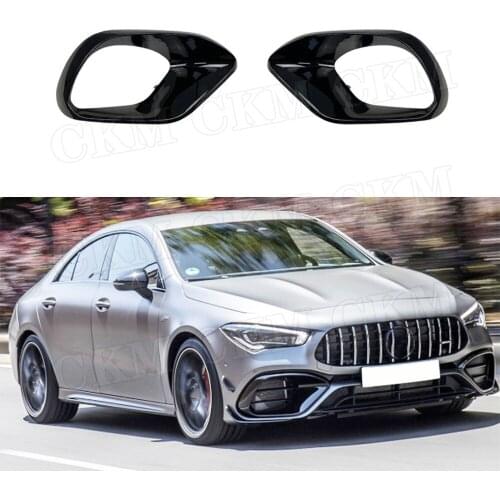 Dry Carbon Fiber Front bumper Fog Lamp Vent Splitters Flaps Apron for Mercedes Benz CLA Class W118 C118 CLA45 AMG 2020