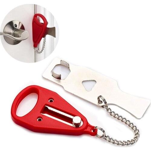 Portable Door Safety Latch Lock PP Metal Home Room Hotel Anti Theft Security Lock Travel Accommodation Door Stopper Hardware
