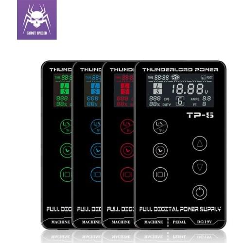 GHOST SPIDER Professional TP-5 Tattoo Power Supply LCD Touch Screen Intelligent Digital Makeup Dual Tattoo Power Supplies Set