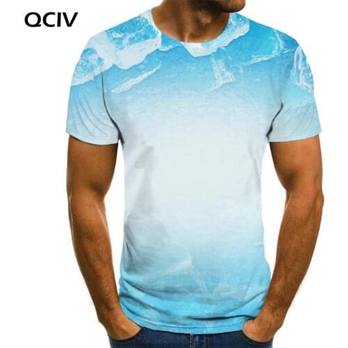 QCIV Psychedelic T-shirt Men Pattern Shirt Print Ice Cube Tshirt Printed Art Funny T shirts Short Sleeve summer Casual Tops Male