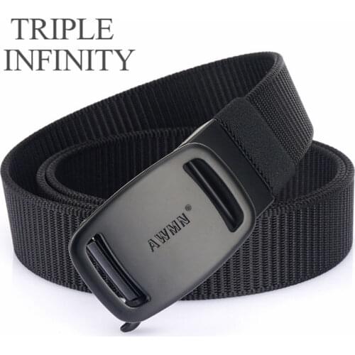 Fashion Male Automatic Buckle Belts For Men Authentic Girdle Trend Nylon Mens Belts Adjustable Wearable Casual Jean Pants Belt