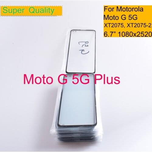 10Pcs/lot For Motorola Moto G 5G Plus XT2075 Touch Screen Front Outer Glass Panel Lens For Moto G 5G Plus LCD Glass With OCA