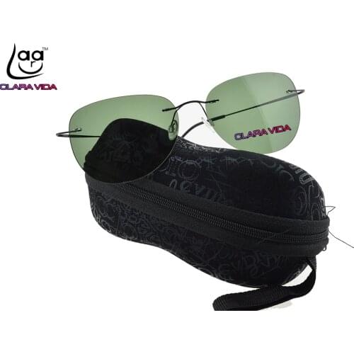 2017 Brand Titanium frame Rimless Polarized sunglasses Super light Men NV Driving mirror Sunglasses designer SPORTs sun glasses