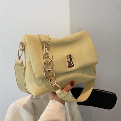 Solid color Square Crossbody Bag 2021 Fashion New Quality PU Leather Womens Designer Handbag Lock Chain Shoulder Messenger bags