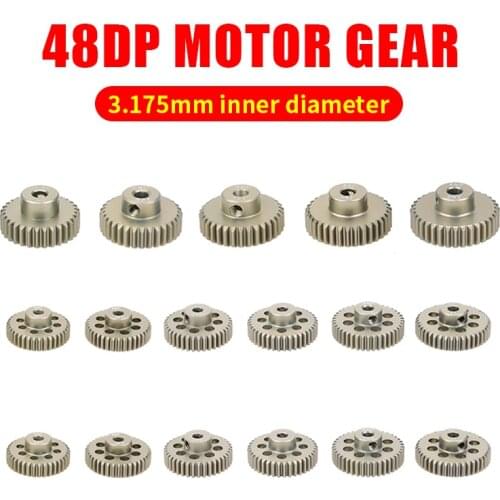SURPASS-HOBBY 48DP 3.175mm 31T 32T 34T 36T 38T 40T 42T 44T 46T 48T Aluminum alloy metal Pinion Motor Gear For 1/10 Rc Model Car