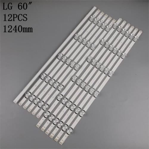 100% New 12pcs/Kit LED strips for L G 60 TV 60GB6500 60LF6090 UB 60LY340C UA HC600DUF VHHS1 LG INNOTEK DRT 3.0 60 B TYPE REV01