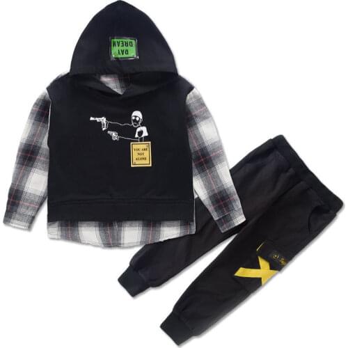 Boy hoodie set Youth sets printing Boys' clothing Boy Childrens suit Spring Autumn Foreign style Cool Fashion Long sleeve shirt