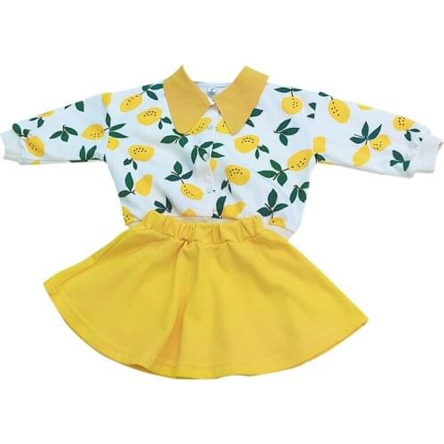 2020 Girls Printed Hoodie Clothing Sets Children Mango Strawberry Cardigan Skits 2pcs Clothes Set Girls Spring Casual Outfits