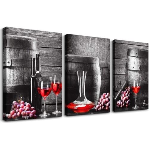 Triptych Wine And Casks Black And White Art 5D DIY Round Square Drill Diamond Painting Cross Stitch Diamond Embroidery A993