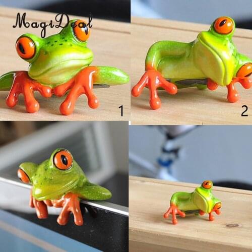 Funny 3D Craft Frog Decoration Miniatures Ornament Figurines, Garden Decor, Bonsai, Shelf, Desk, Car Dashboard, Computer