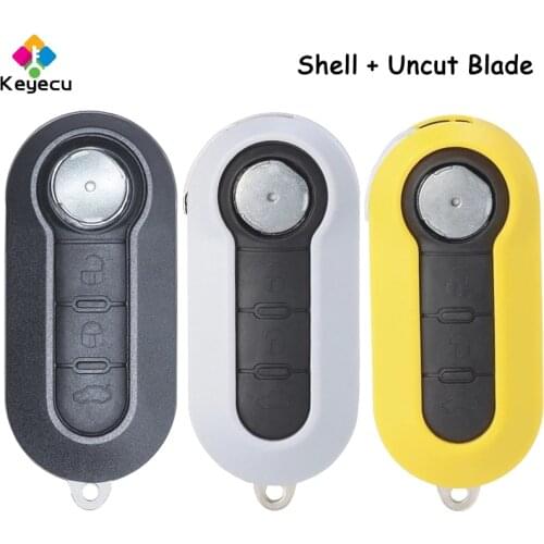 KEYECU Replacement Flip Remote Control Car Key Shell Case With 3 Buttons - FOB for Fiat 500 Panda Punto Bravo DOBLO GRANDE PUNTO