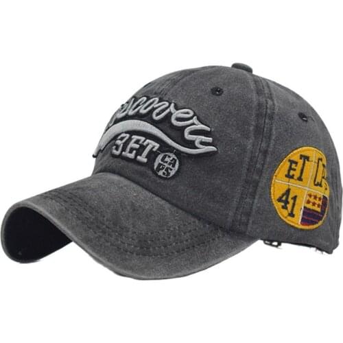 100% Wash cotton baseball caps old style snapback for men women embroidery letter hats adjustable 54-60cm