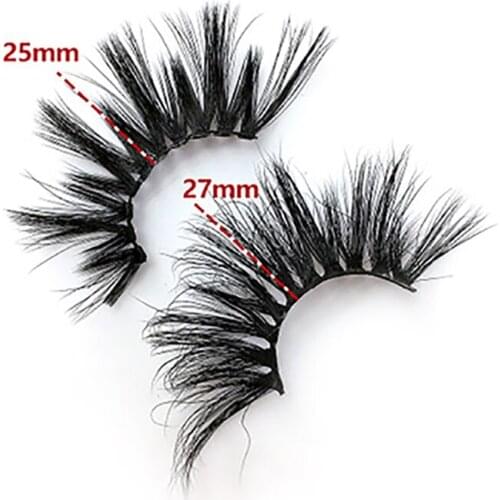 5D mink hair false eyelashes 27MM long cross eyelashes thick exaggerated models foreign trade hot selling mink eyelashes