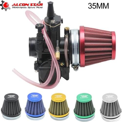 Alconstar-35mm Motorcycle Carburetor Air Filter For Honda Yamaha Sunl PZ19 PZ20 Taotao 50 70 90 110 125cc Coolster PWK ATV Quad