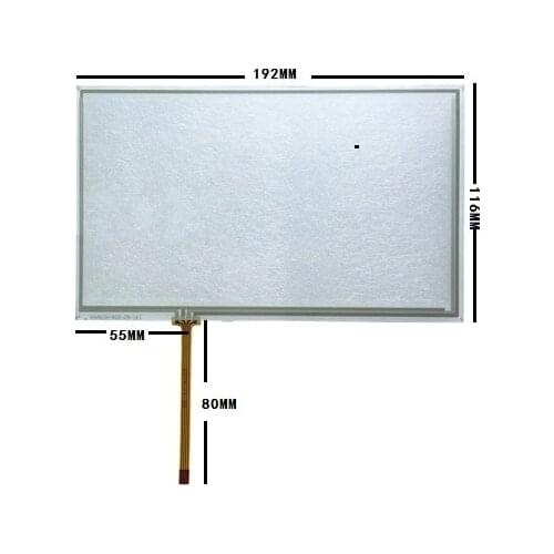 Free shipping New 8 inch 192*116 192*117 car DVD navigation four-wire resistance touch screen 192MM*116MM