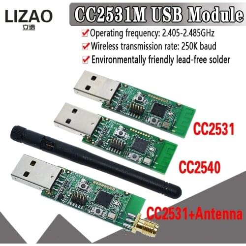 Wireless Zigbee CC2531 Sniffer Bare Board Packet Protocol Analyzer Module USB Interface Dongle Capture Packet Module