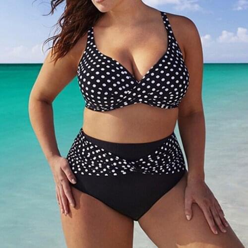 Bikini 2021 Swimsuit Women Plus Size Dots Bikini Sets Two Piece Swimsuits Swimwear Beach Suit bikinis swimsuit Бикини купальник