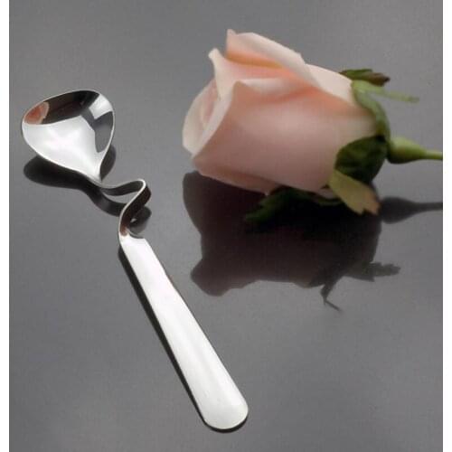 Tea Coffee Honey Drink Adorable Stainless Steel Curved Twisted Handle Spoon U handle Jam Spoons LX4281