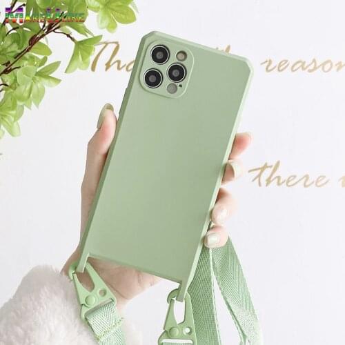 Necklace Case For iPhone 12 Pro Max 12 Mini 11 Pro 11Pro 12Pro Max Case Lady Strap Thicken Silicone Soft Cover