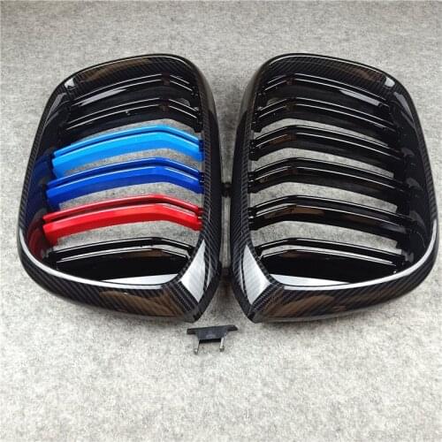 Carbon Front Grill For Bmw F20 F22 E46 E90 E92 F30 F34 F32 G30 E39 E60 F10 E84 F48 X3 X4 X5 X6 F06 F12 F01 F07 Dual LInes Grills