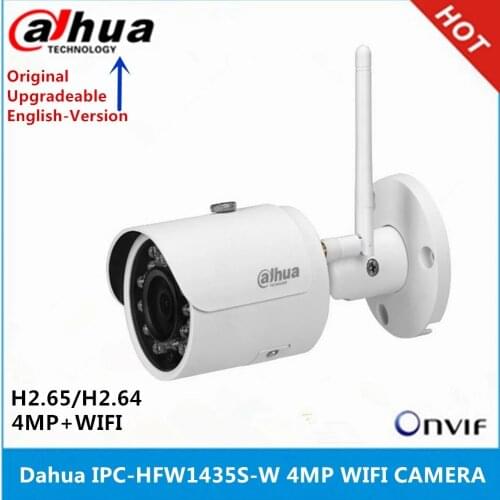 Dahua English version IPC-HFW1435S-W 4MP IR30M IP67 built-in SD Card slot Bullet Wi-Fi Network IP Camera support p2p