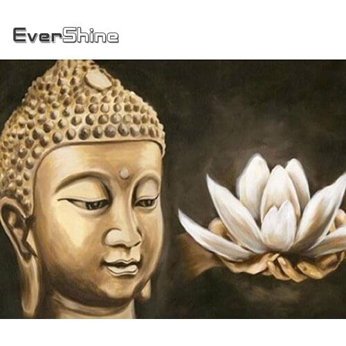 Evershine 5D Diamond Mosaic Religion Buddha Diamond Painting Full Drill Square Portrait Diamond Embroidery Rhinestone Pictures