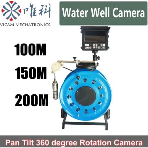 Water Well Camera 100m Cable Waterproof 10bars Under Water Pipe Inspection Camera with Depth Counter Function